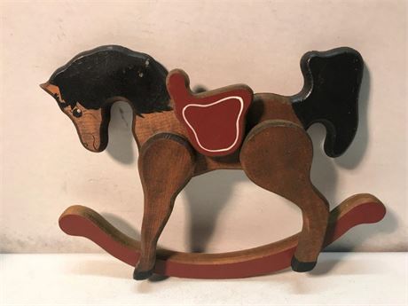 Wood Rocking Horse Wall Deco