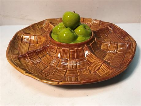 Marked LB20 USA Ceramic Chip Dip Bowl