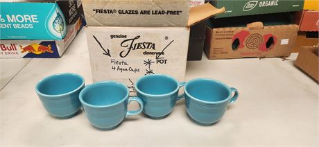 Fiesta Dinnerware Set Of 4 Aqua Cups