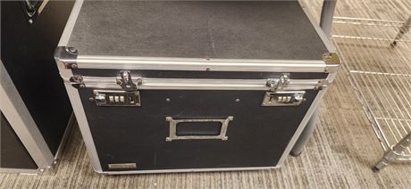 Locking Metal Storage Box With Wheels & Handle