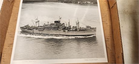 Black & White Photo Of U.S.S. Thomas Jefferson Military Ship