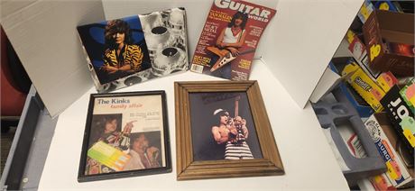 Kinks Framed Picture & Concert Stub & Guitar World Magazine & Misc. Collectibles