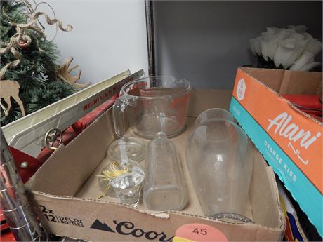 Pyrex Glass Measuring Cup & Misc. Clear Glassware