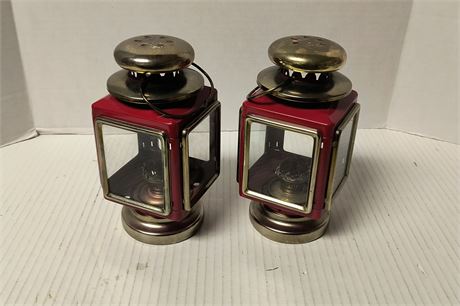 Vintage Gold And Red Oil/Kerosene Lanterns