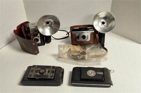 2 Vintage Argus Cameras And Cases