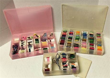 Lot Of Crafting Thread & Storage Cases