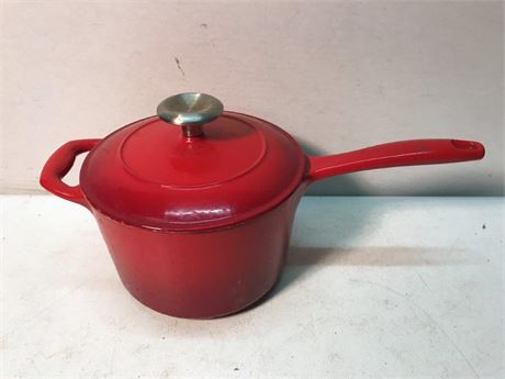 Cast Iron Enamel Covered Pan with Lid