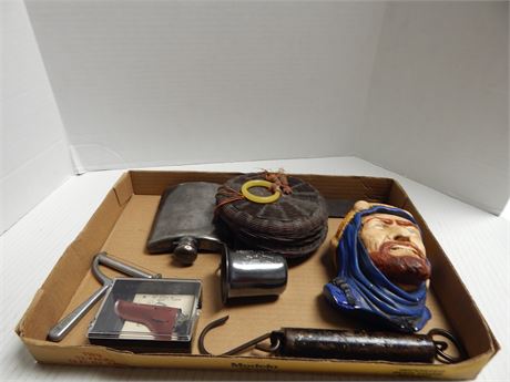 Cap Gun With Holster & Flask & Misc.