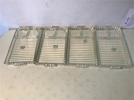 4 Glass "Candlestick" Trays