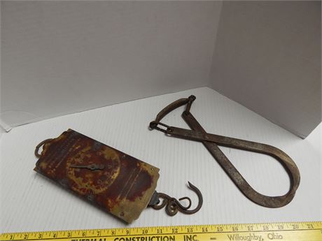 Morton & Bremners Improved Circular Spring Balance & Vintage Ice Hook
