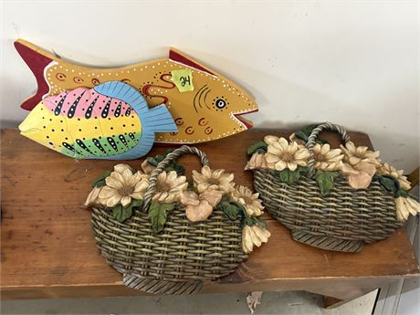 Wall Decor, Fish and Baskets