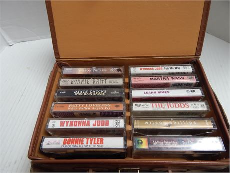 Lot Of Cassette Tapes & Storage Case