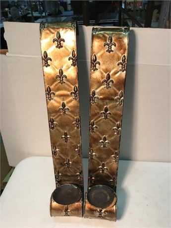 2 Fleur de Lis Wall Candleholders