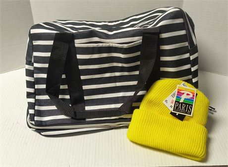 Stripe Bag & Knit Hat