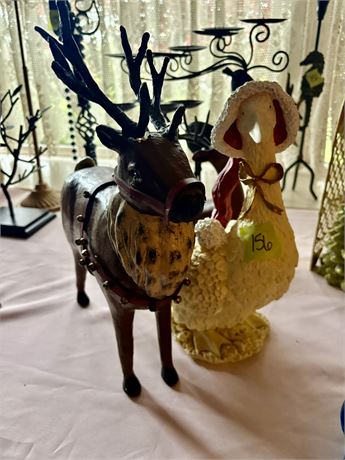 Reindeer and Duck Holiday Decor