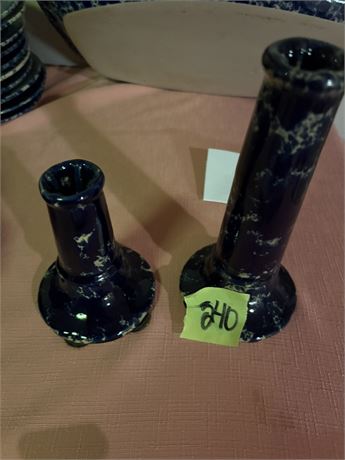 Bennington VT Pottery Candlesticks