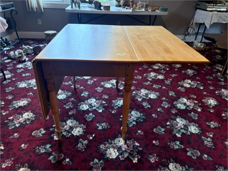 Vintage Maple Wood Drop Leaf Table