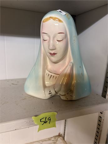 Vintage Madonna Porcelain Planter
