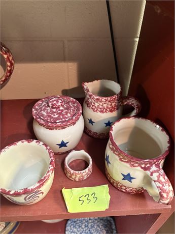 Henn Workshops Red Americana Speckled Pottery