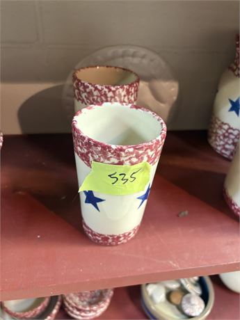 Henn Workshops Red Americana Speckled Cups (2)