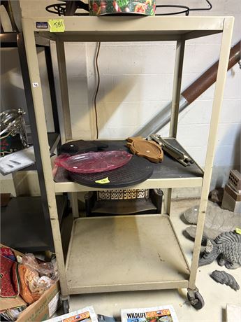 Metal Shelf Wheeled Cart (Contents NOT Included)