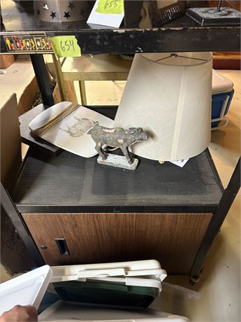 Metal Shelf with Cabinet, Wheeled (Contents not Included)