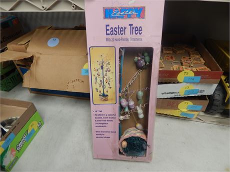 18" Tall Easter Tree With Hand Painted Ornaments