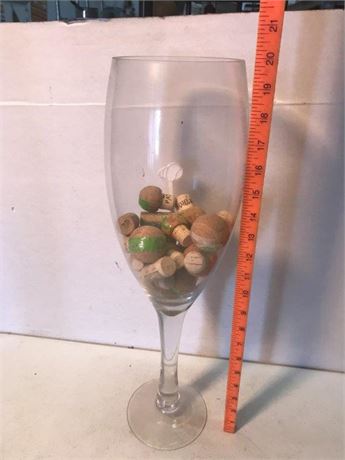Large Wine Glass with Corks Deco