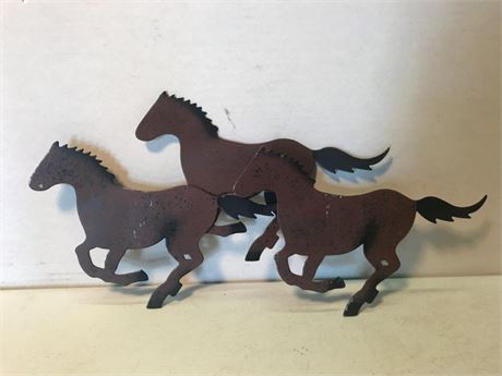 Running Stallions Metal Wall Deco