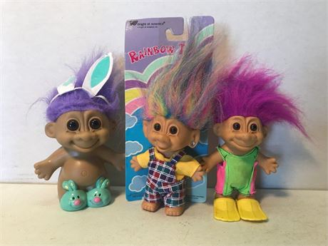 3 Troll Dolls