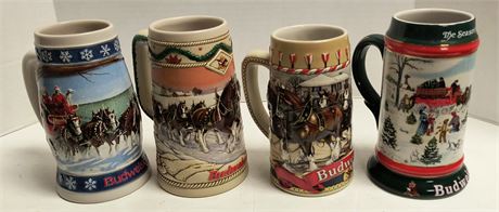 Lot Of Budweiser Beer Steins