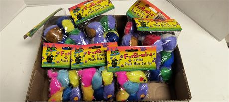 Fur Brainz Plush Mice Cat Toys