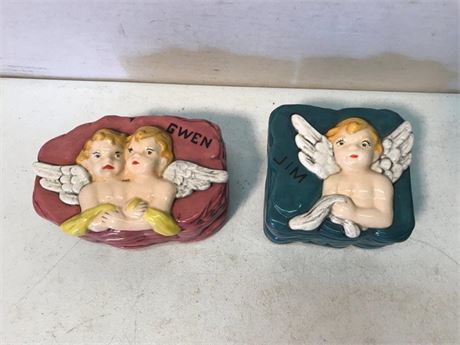Home Made Jim & Gwen Pottery Keepsake Boxes