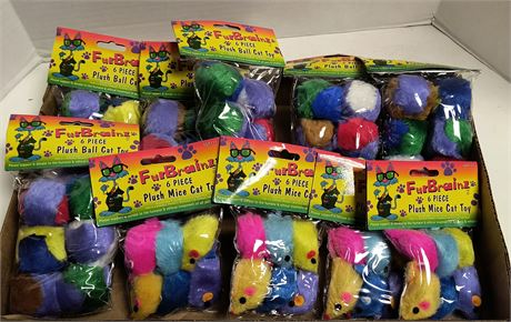 Fur Brainz Plush Mice Cat Toys