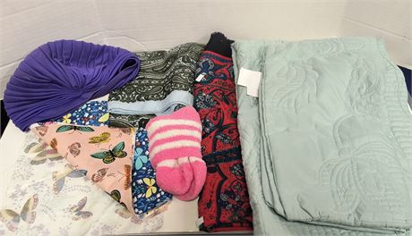 Lot Of Clothing & Linens. (Foam Head Not Included)