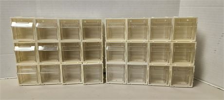 2 Small Plastic Storage Containers With Drawers