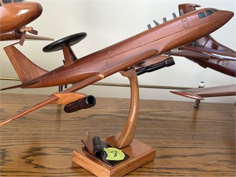 Model Mahogany Wood Military Plane