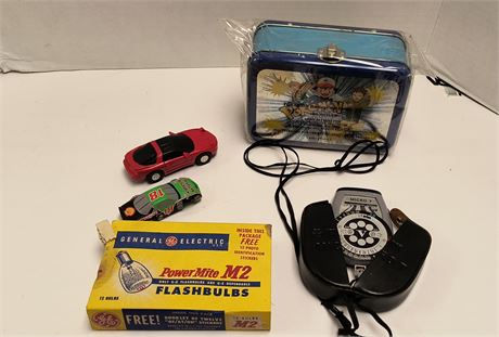 GE PowerMite M2 Flashbulbs & Toys & Pokemon Tin & Misc.