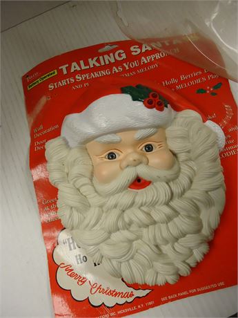 Vintage Hanging Talking Santa