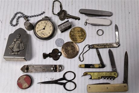 Lot Of Pocket Knives & Collectible Items