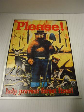 Smokey Bear Metal Sign
