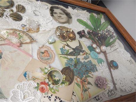 Wood Framed Brooch Artwork
