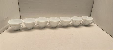 Lot Of White Glass Coffee Cups