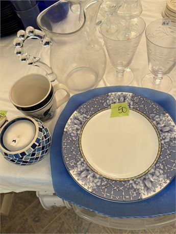 Plates, Glassware, Candles