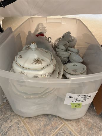 Vintage Johann Haviland "Sepia Rose" China Set, Bavaria Germany