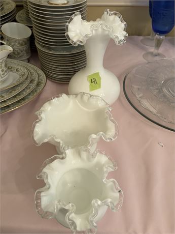 Fenton Milk Glass Set