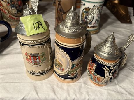 Small Beer Steins (3), Germany