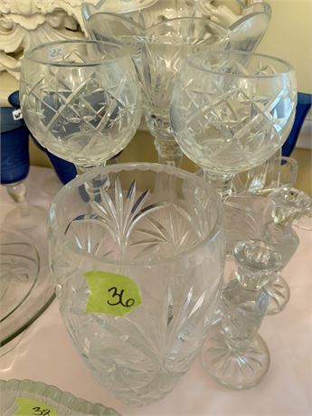 Crystal Vases, Glasses, Candlesticks