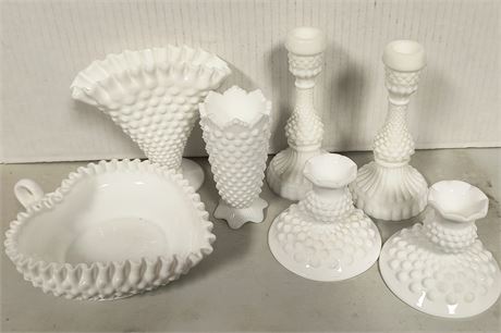Flat Of Milk Glass