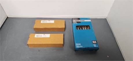 6in. Straight Peghooks & 6in. Patina Bronze Slide Bolt. Natural Bronze Color